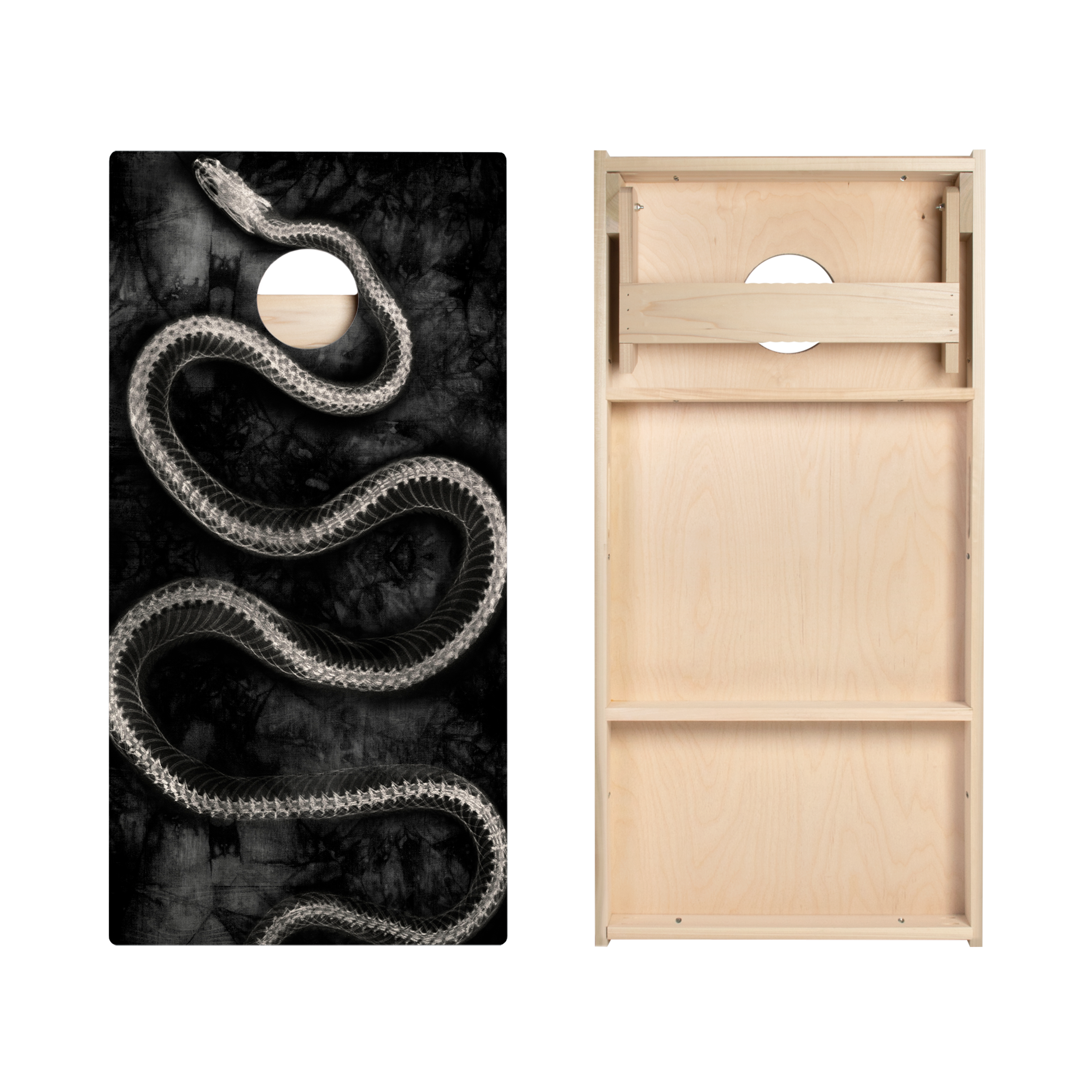 Grunge Snake Bones Star Cornhole Boards