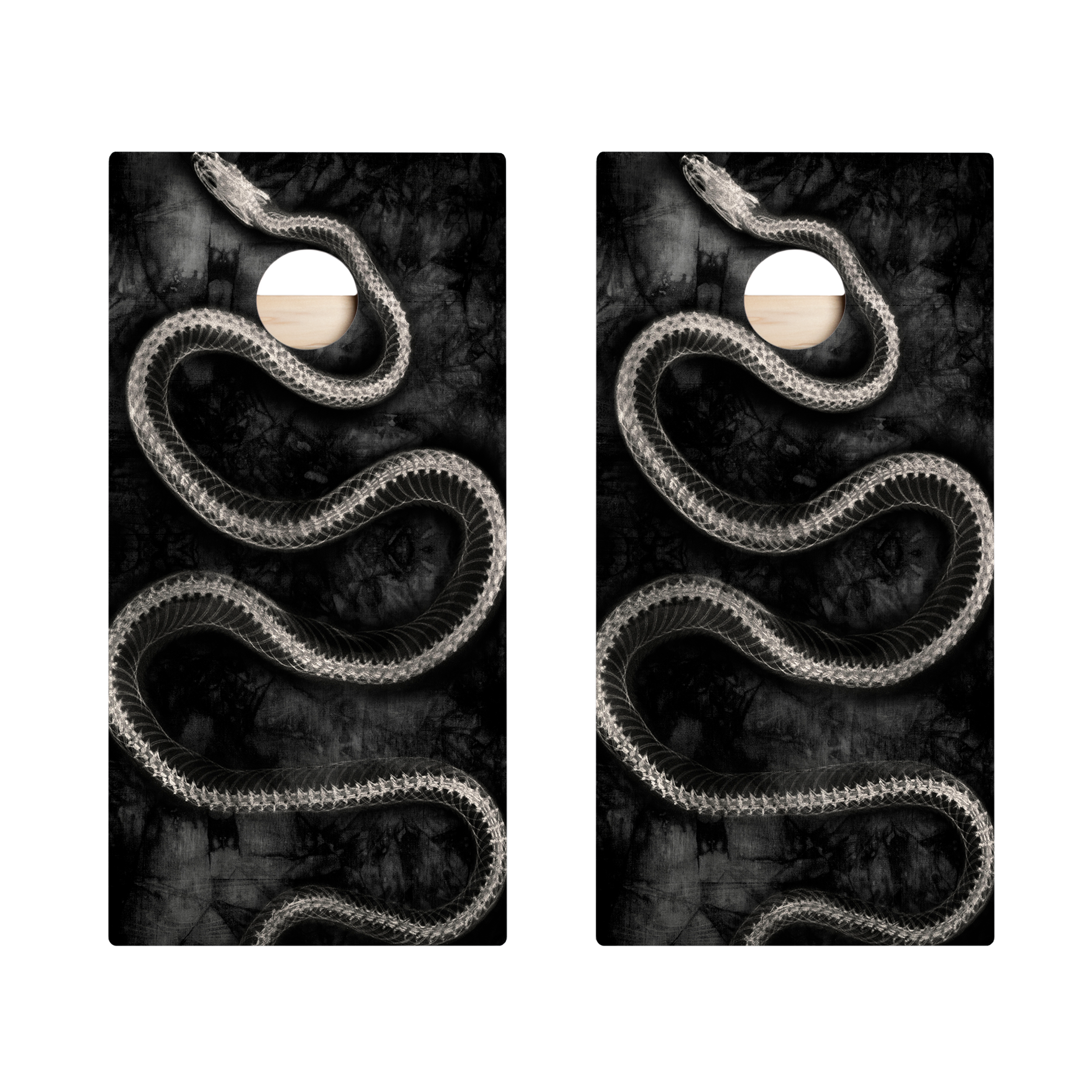 Grunge Snake Bones Star Cornhole Boards