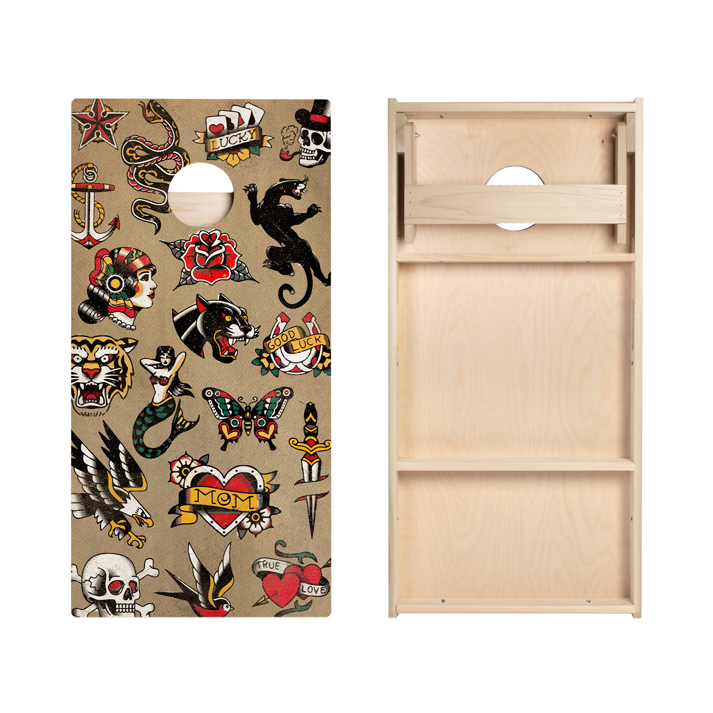 Trad Tattoo Art Star Cornhole Boards