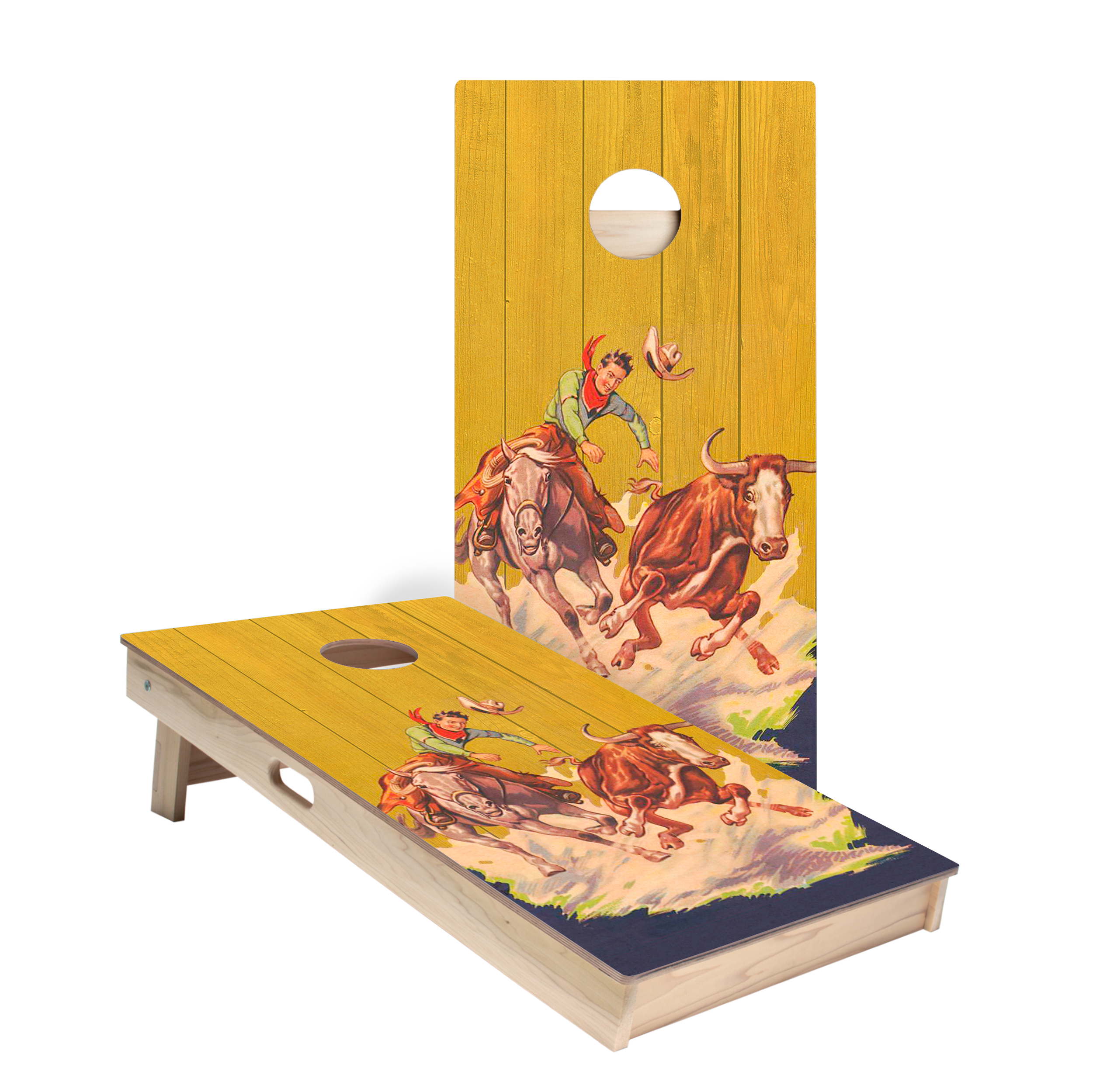Vintage Western Cowboy Star Cornhole Boards