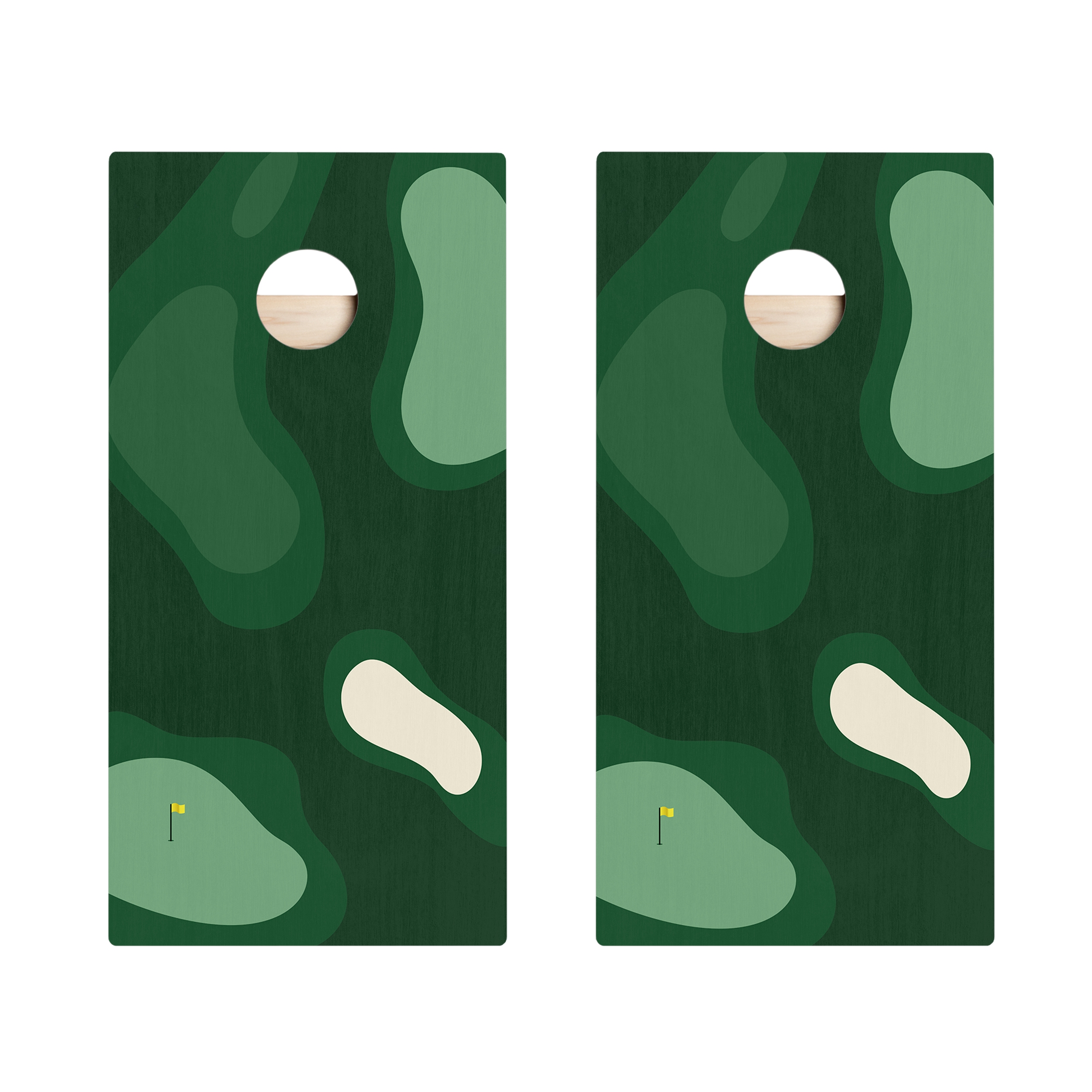 Green Golf Course Star Cornhole Boards