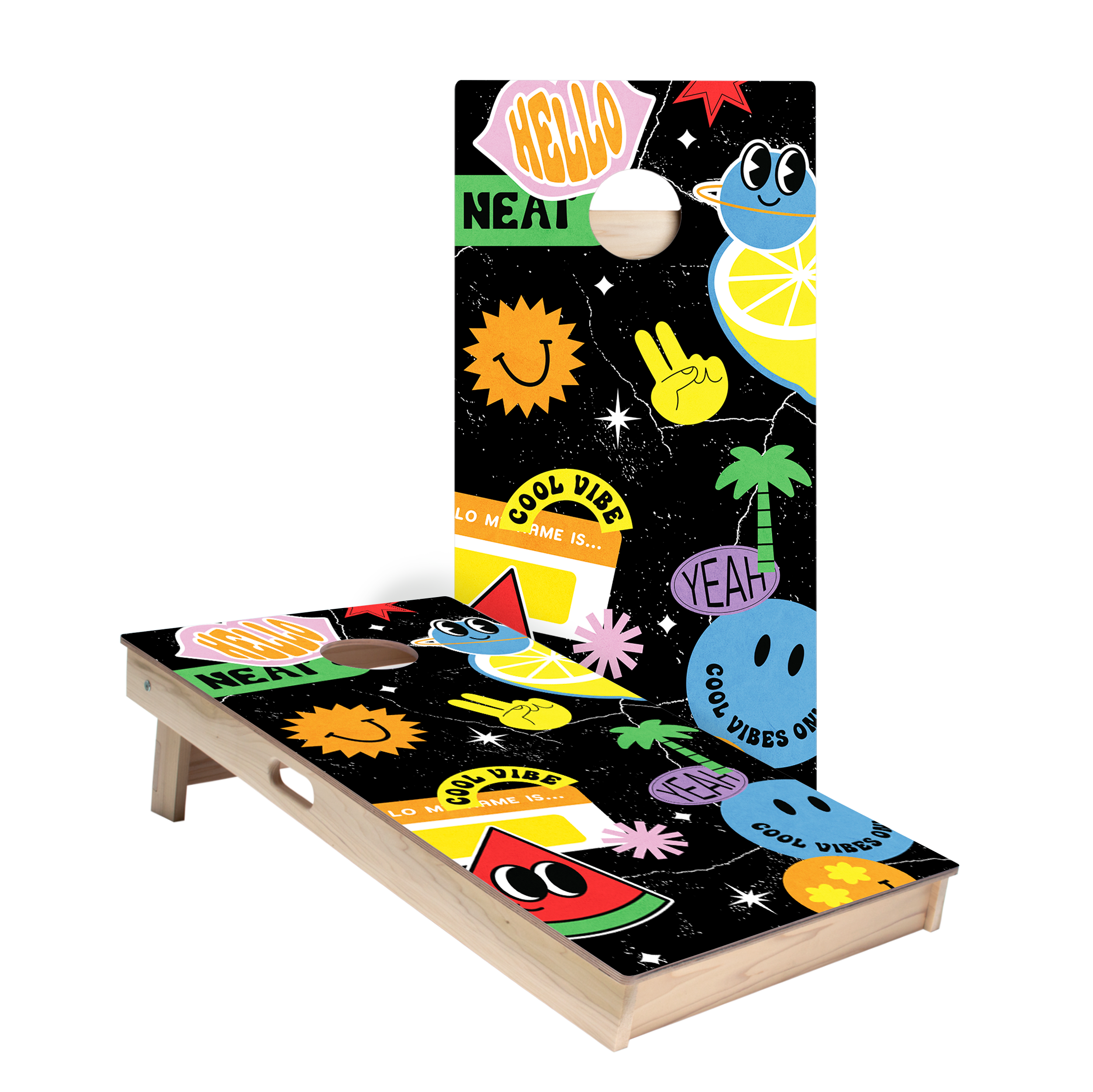 Retro Stickers Star Cornhole Boards