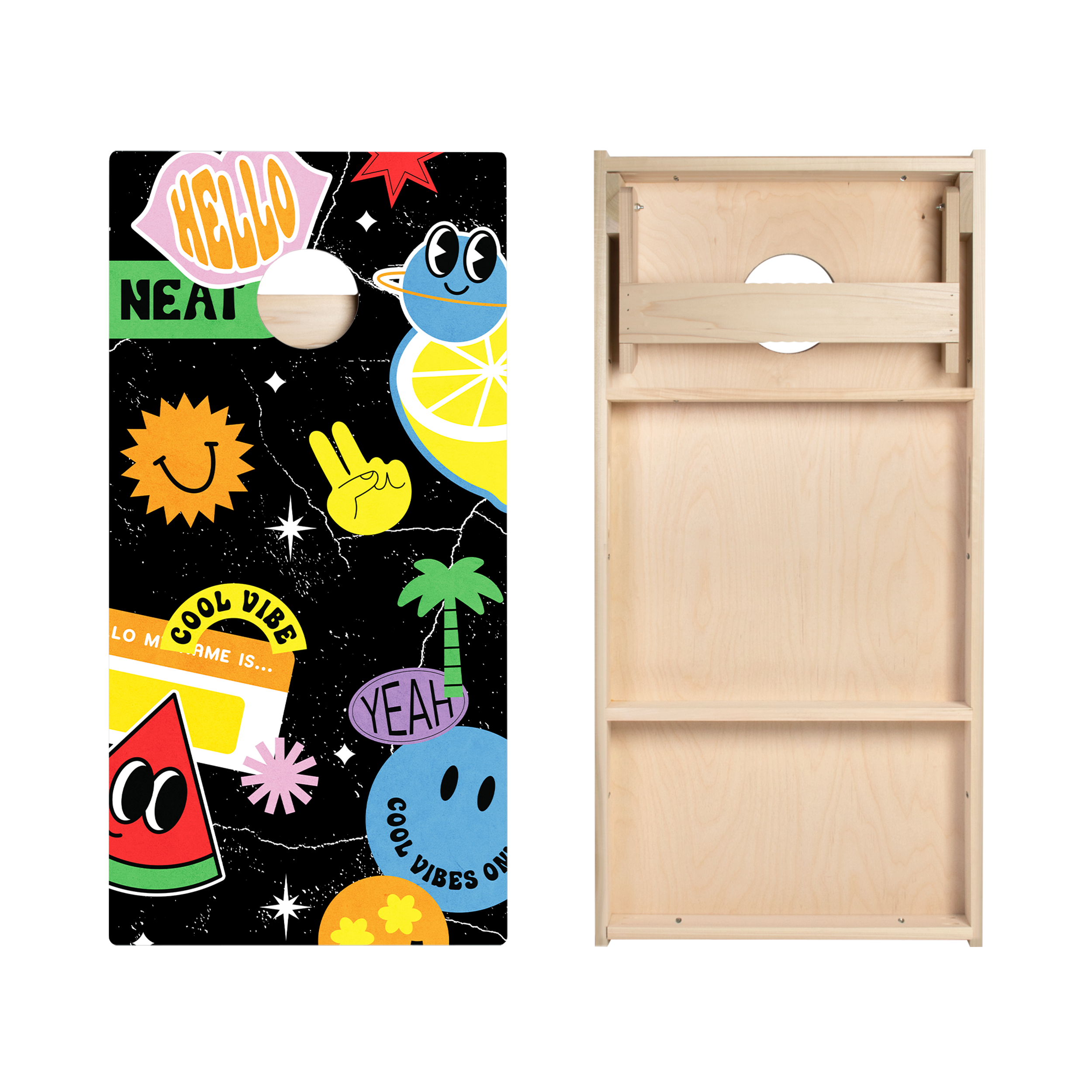 Retro Stickers Star Cornhole Boards