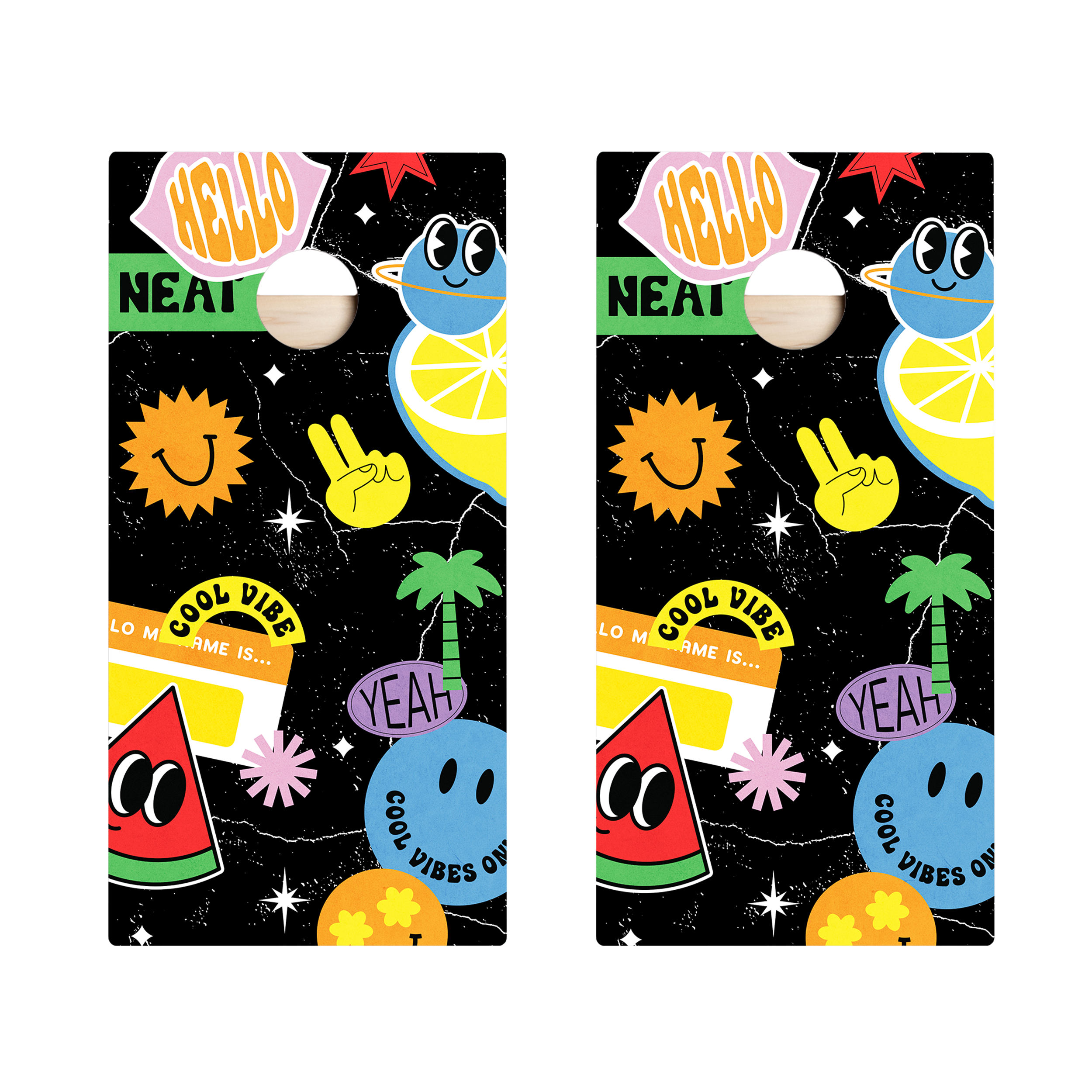 Retro Stickers Star Cornhole Boards