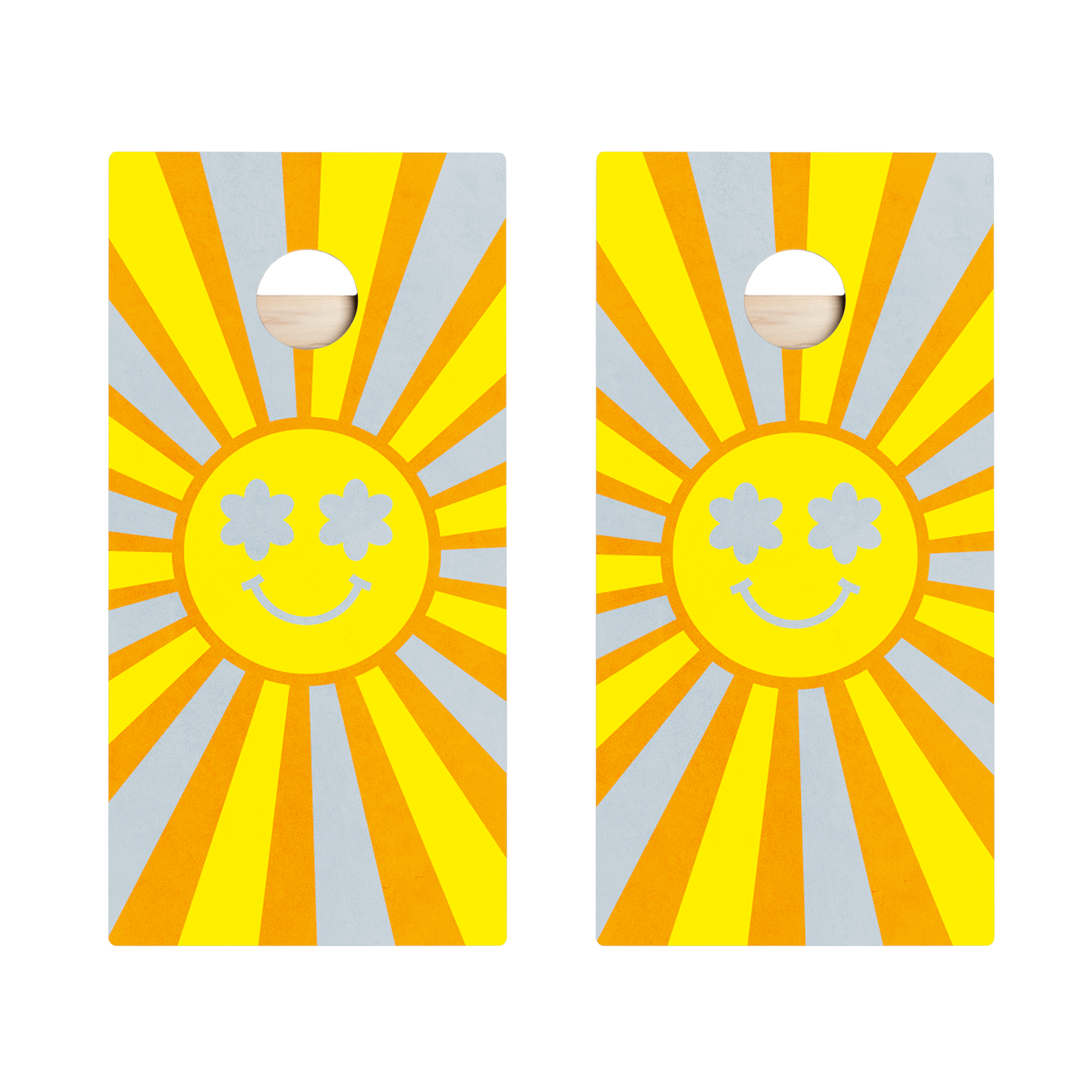 Retro Sunshine Star Cornhole Boards