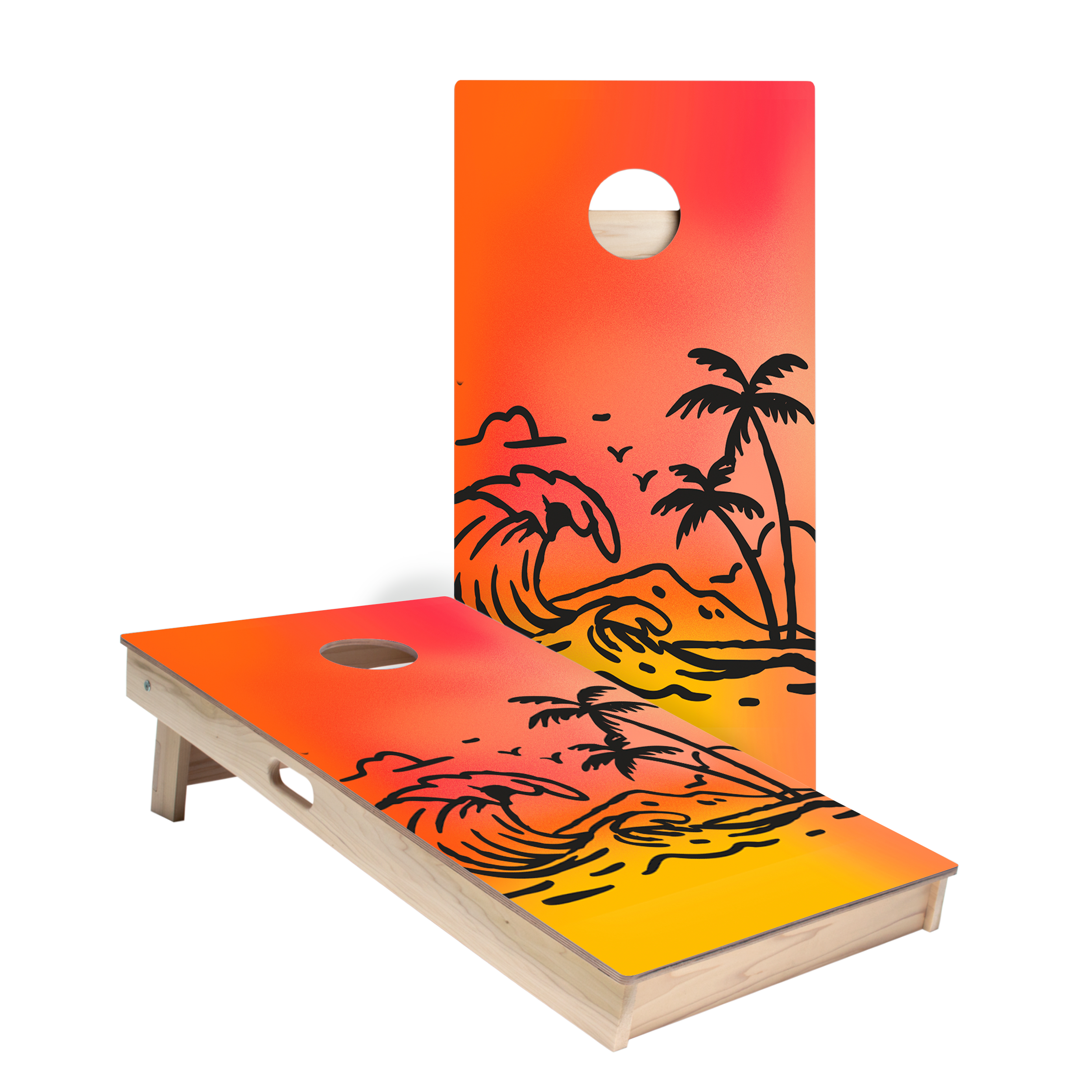 Sunset Surf Star Cornhole Boards