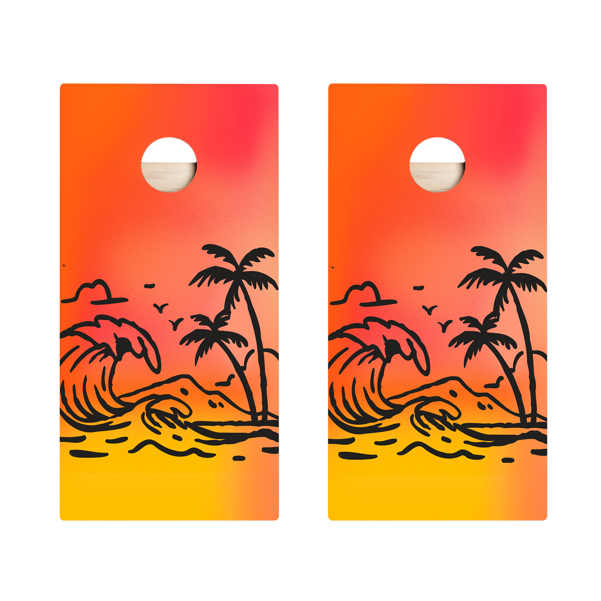 Sunset Surf Star Cornhole Boards
