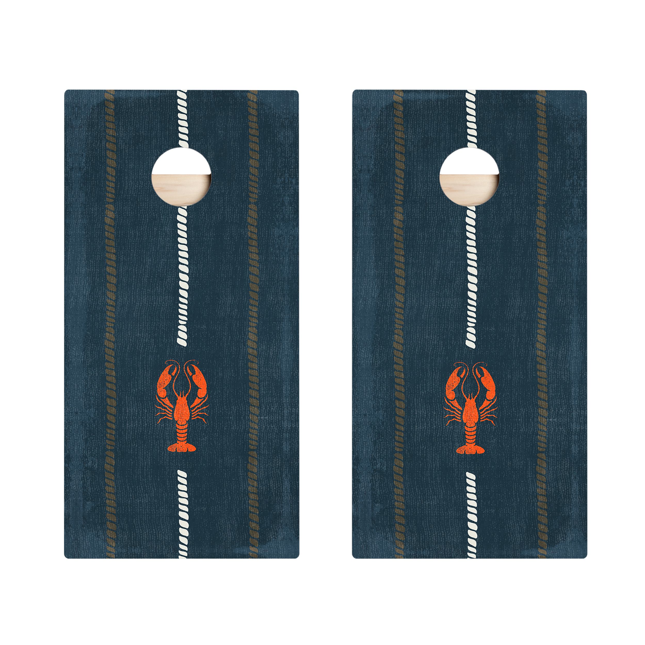 Coastal Lobster Lines Star Cornhole Boards