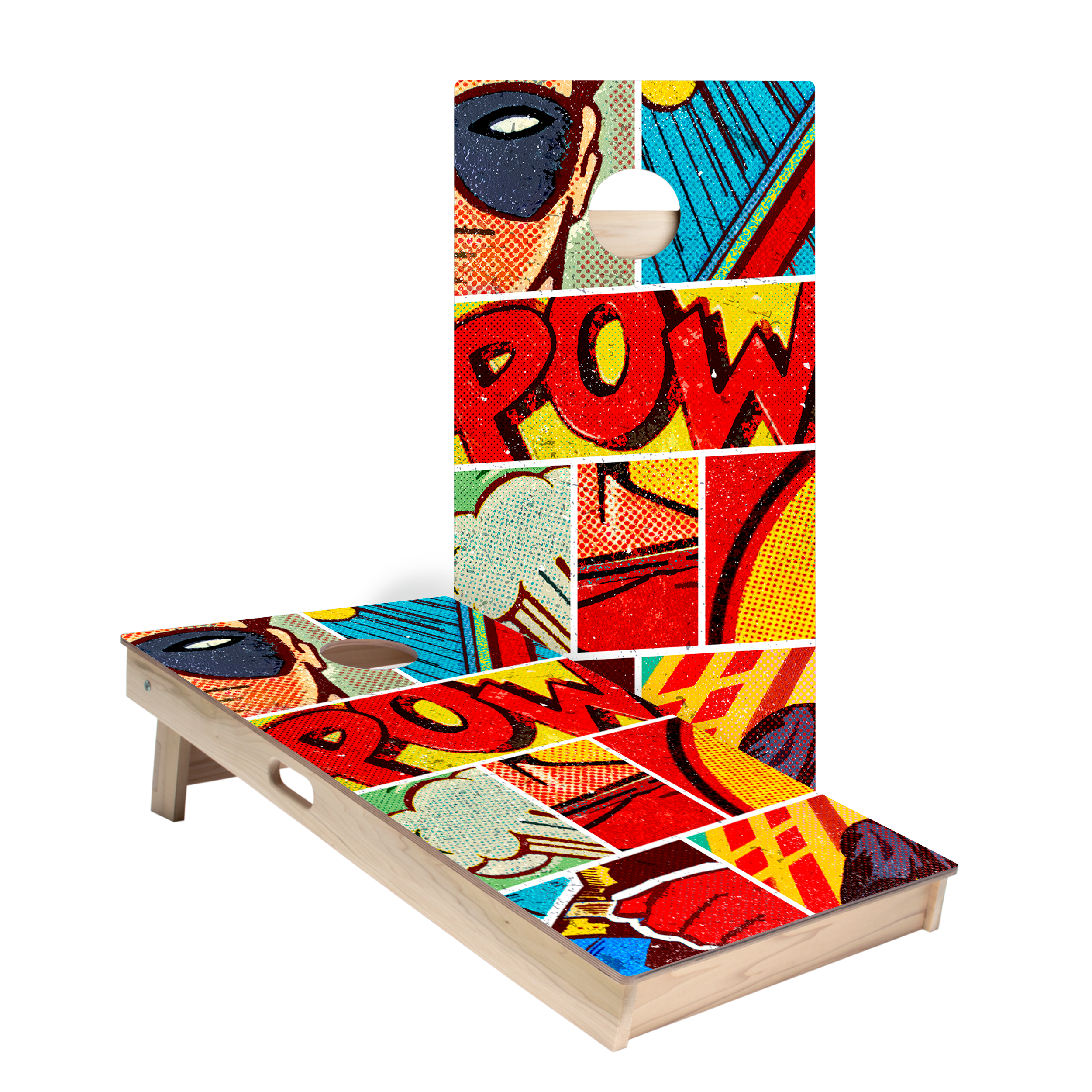 Vintage Comic Pow Star Cornhole Boards