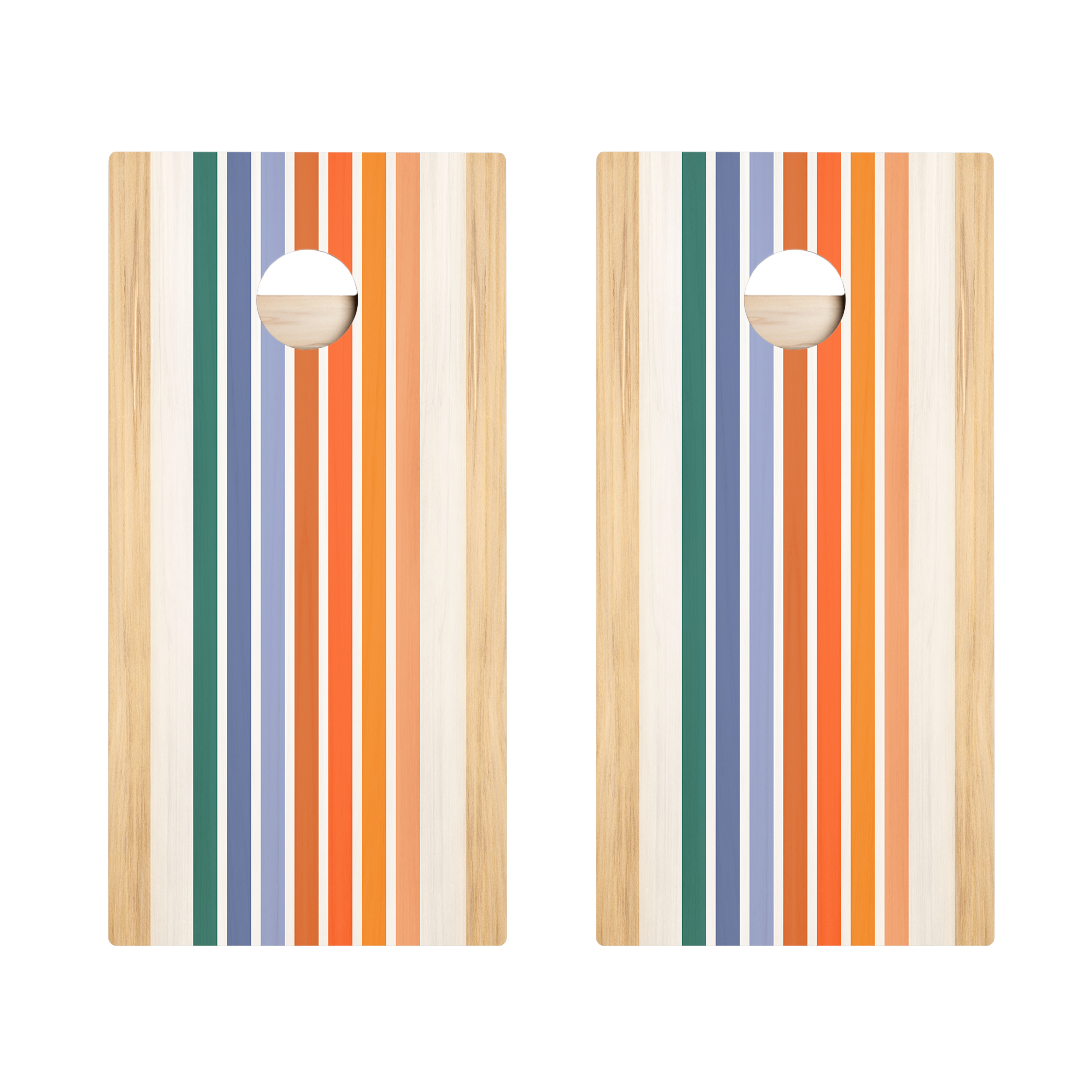 Summer Retro Stripes Star Cornhole Boards