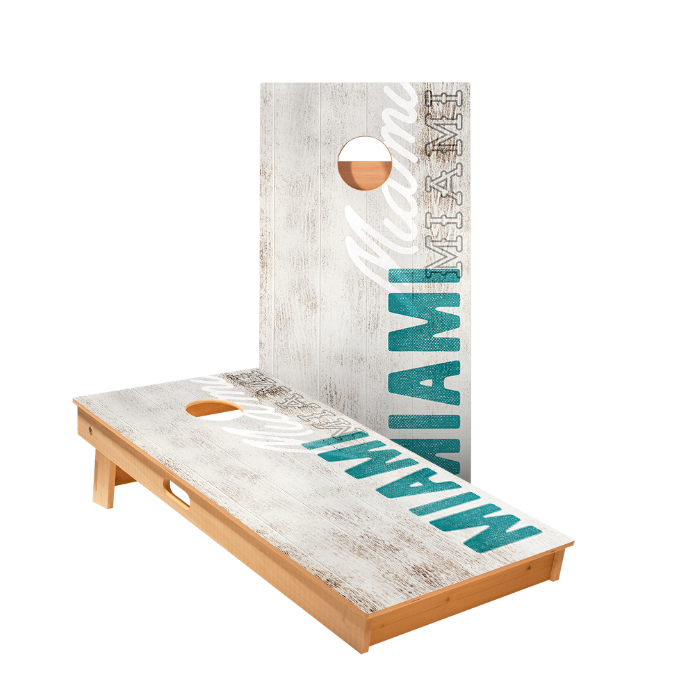 Miami Football Vintage Gameday Star Cornhole Boards