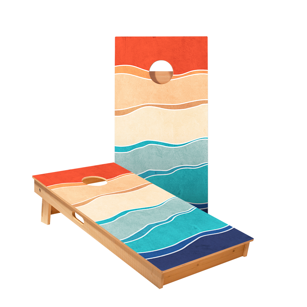 Multi-Color Waves Star Cornhole Boards