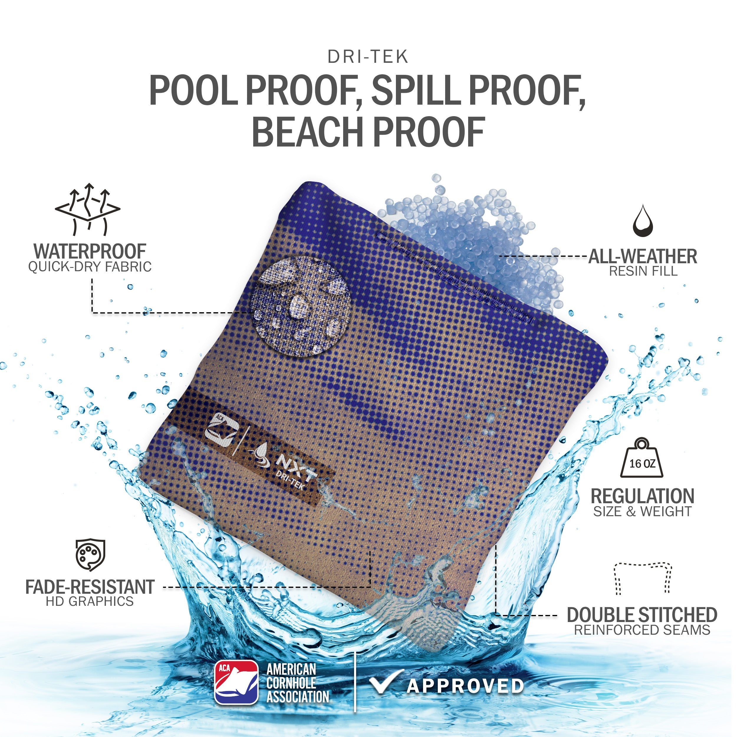 Halftone Horizon Blue NXT Dri-Tek Cornhole Bags