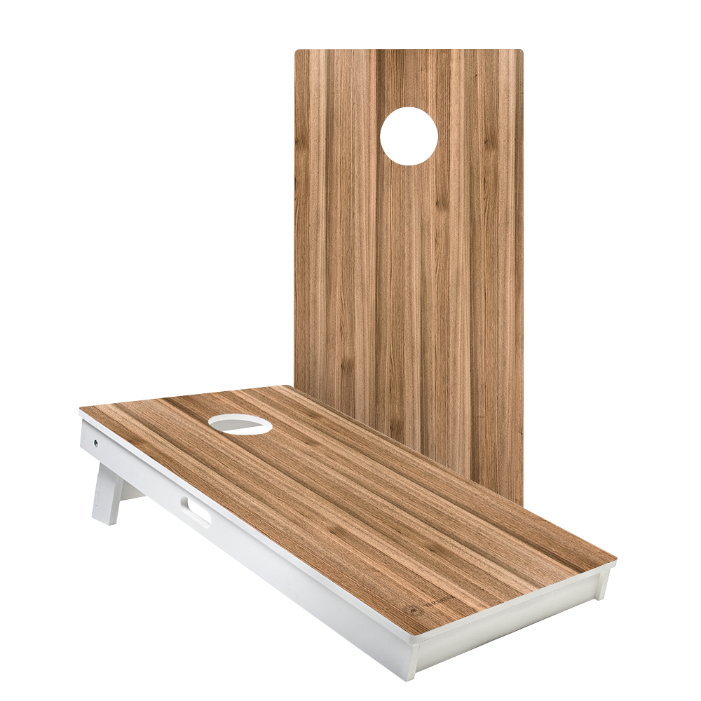 Brown Wood Teak Versatex All-Weather Cornhole Boards