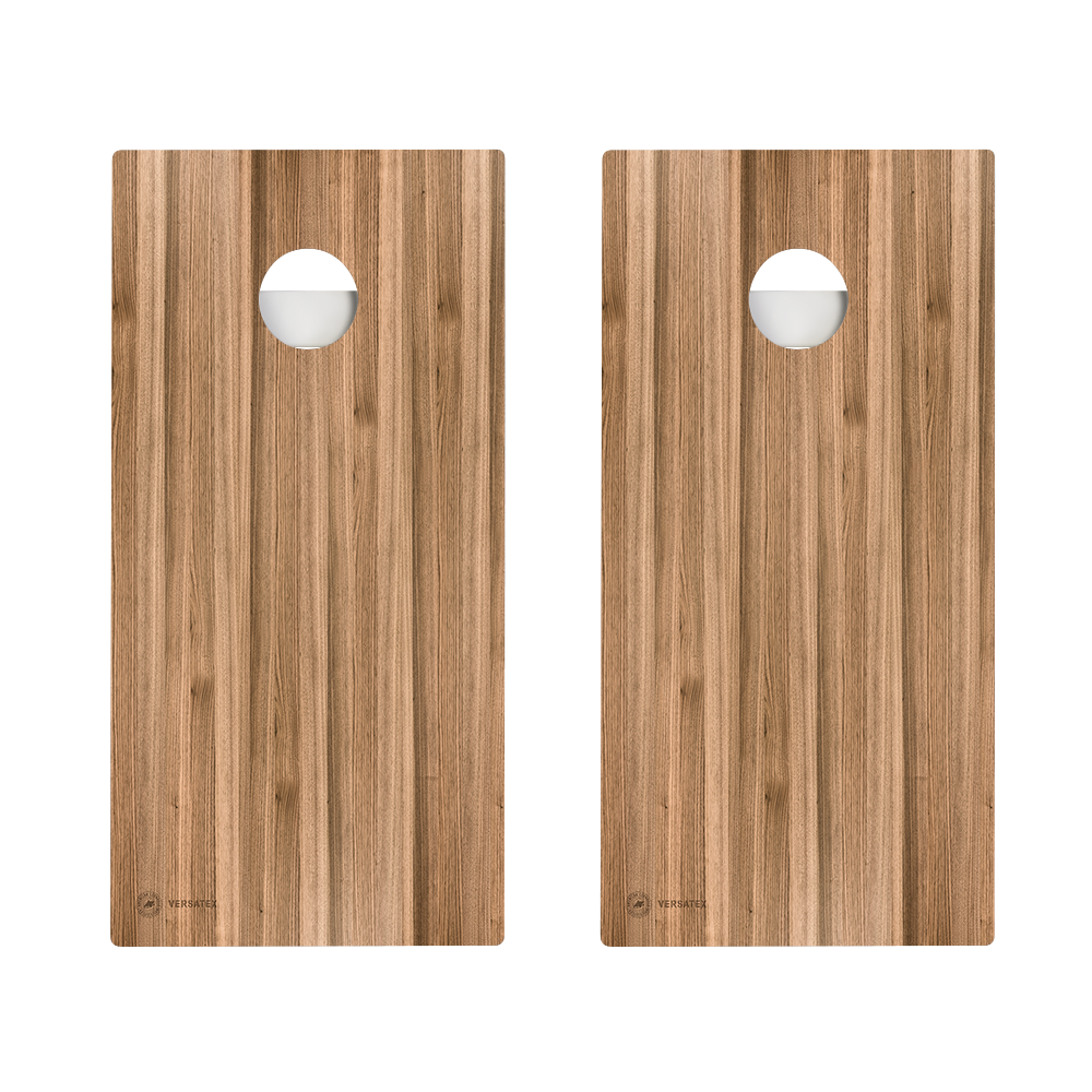 Brown Wood Teak Versatex All-Weather Cornhole Boards