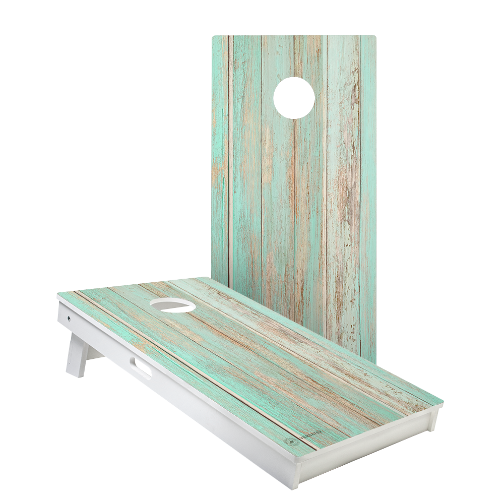 Teal Beach Wood Versatex All-Weather Cornhole Boards