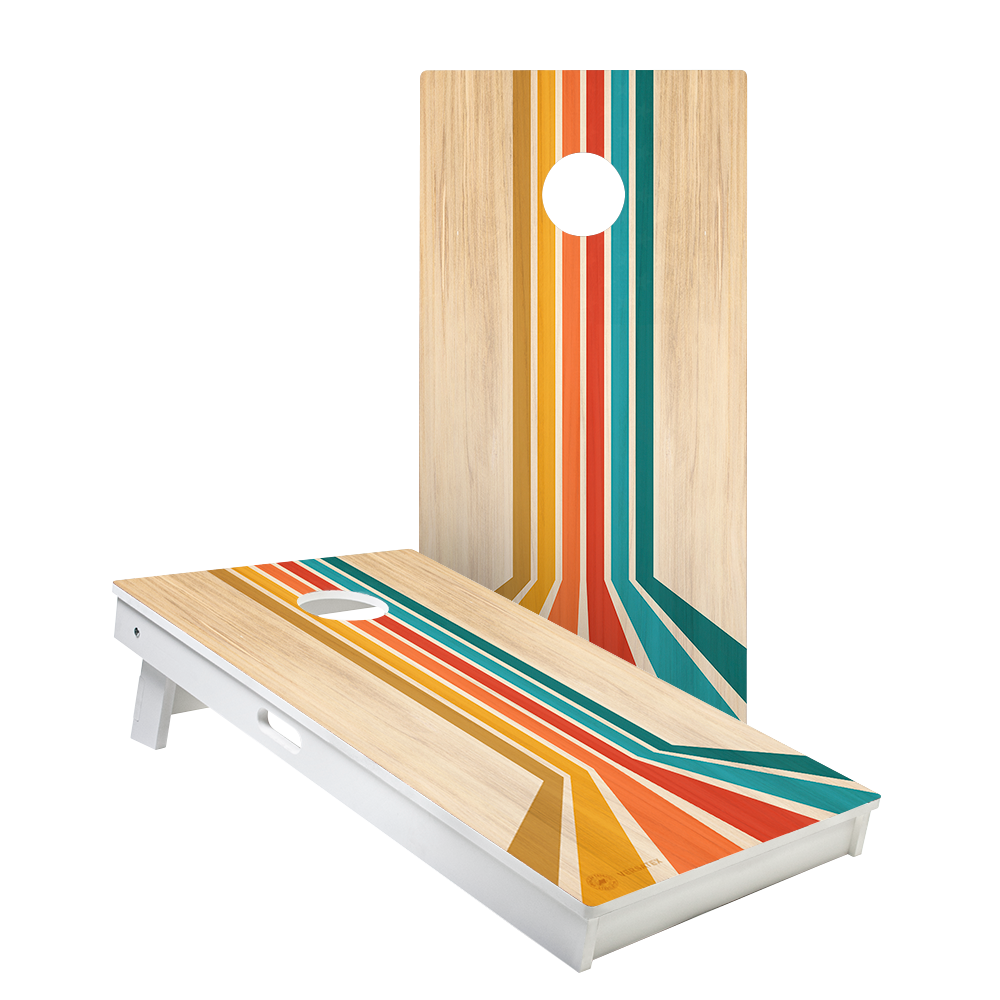 Retro Angled Stripes Versatex All-Weather Cornhole Boards