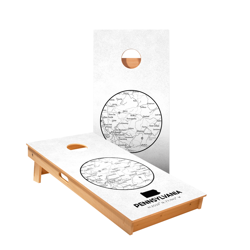 Pennsylvania State Map Star Cornhole Boards