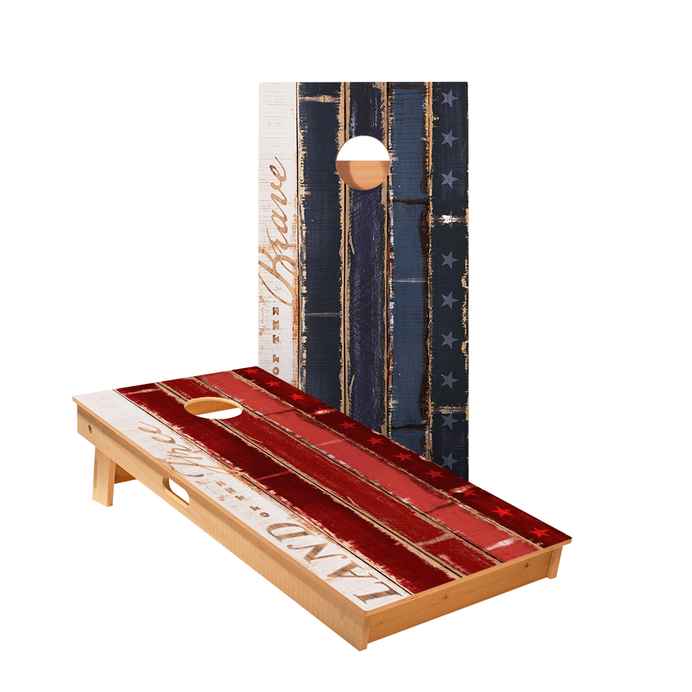 The Free And Brave Star Cornhole Boards