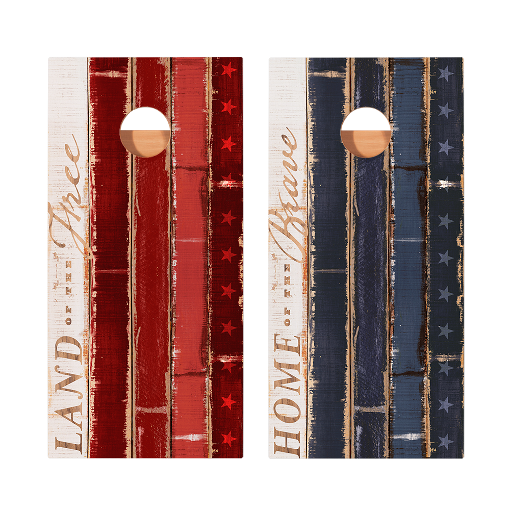 The Free And Brave Star Cornhole Boards