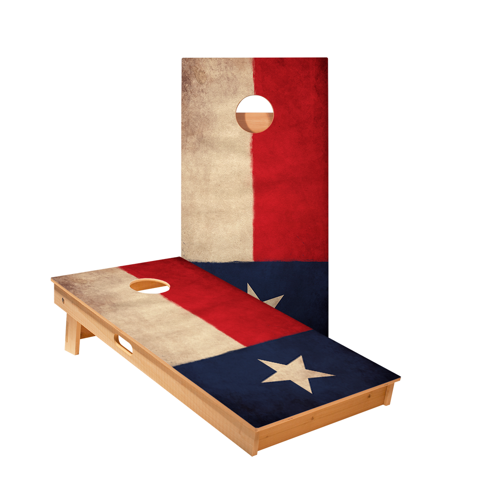 Vintage Texas Flag Longhorn Star Cornhole Boards