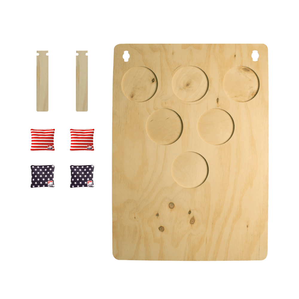 Modern Light Wood Jamboree 6H Cornhole Pong