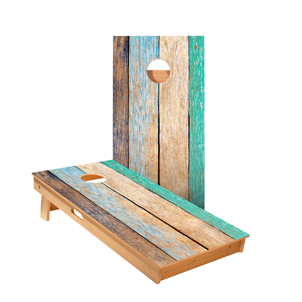 Painted Beach Wood Star Cornhole Boards