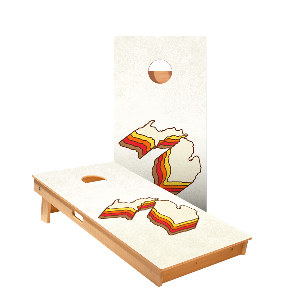 Retro Michigan Star Cornhole Boards