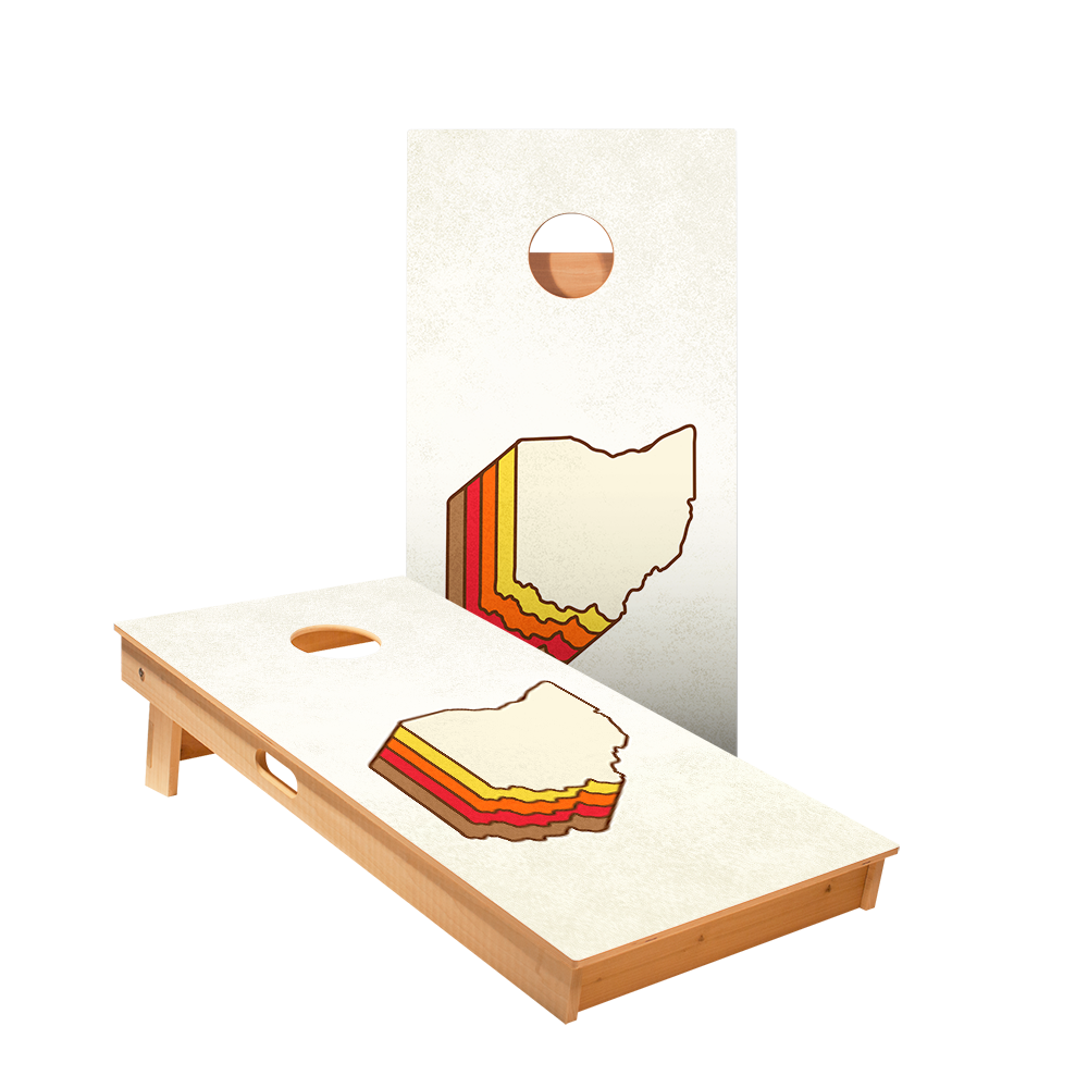 Retro Ohio Star Cornhole Boards