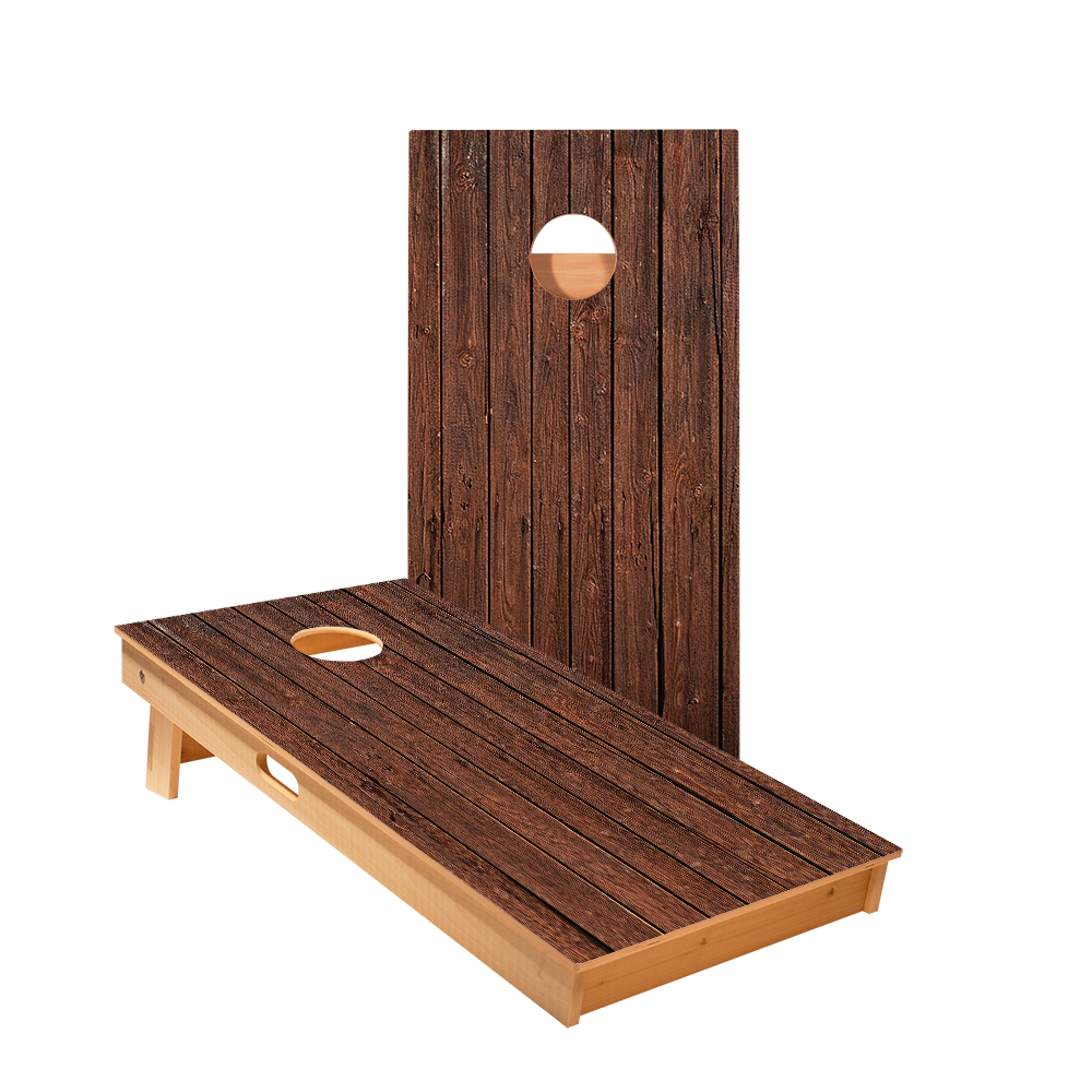 Rustic Dark Wood Star Cornhole Boards