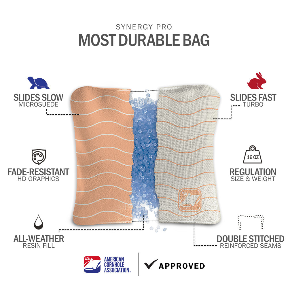 Cream Waves Synergy Pro Cornhole Bags