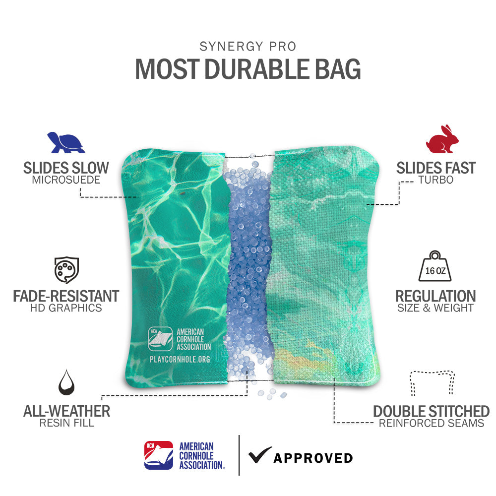 Teal Waves Synergy Pro Cornhole Bags