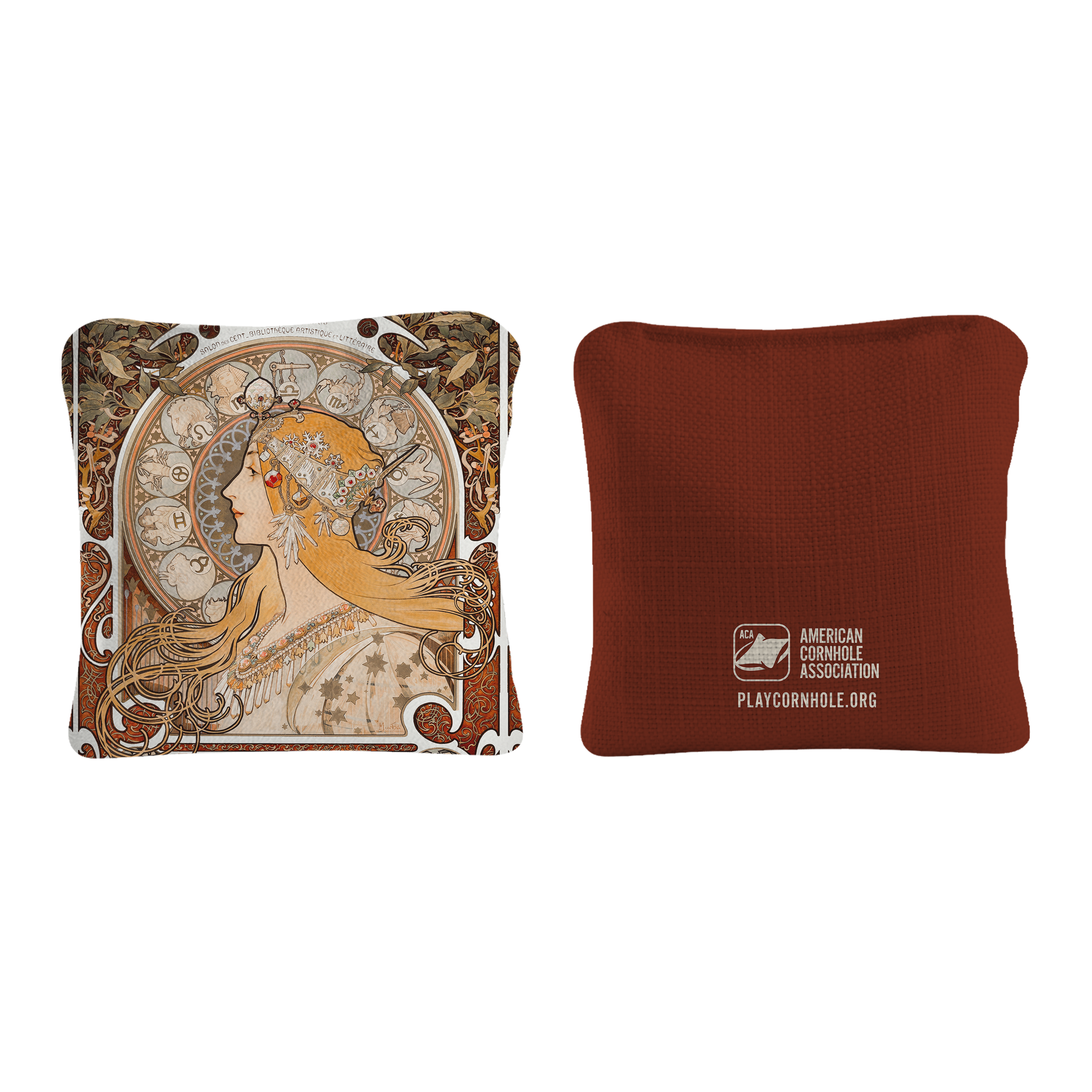 La Plume by Alphonse Marie Mucha Synergy Pro Cornhole Bags