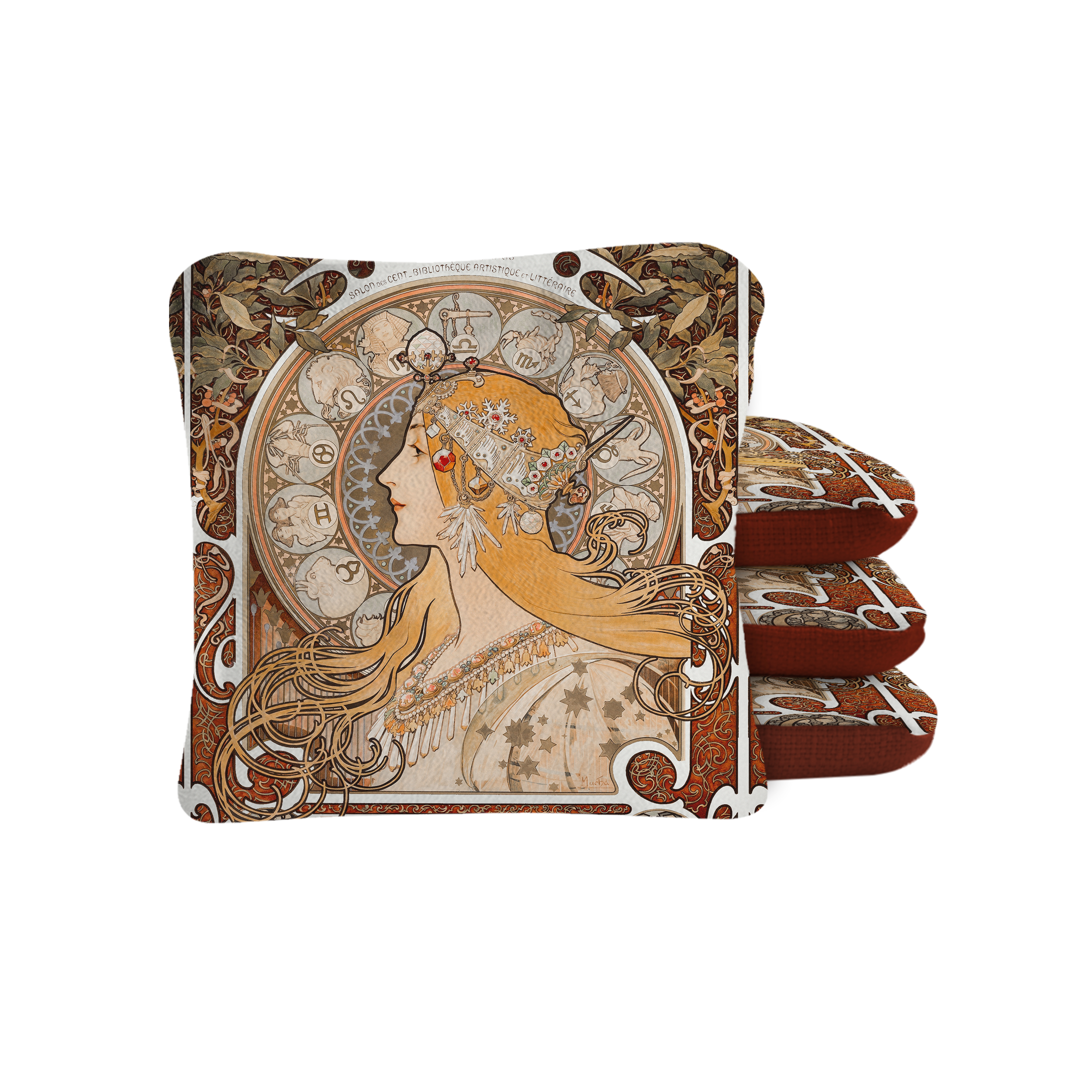 La Plume by Alphonse Marie Mucha Synergy Pro Cornhole Bags