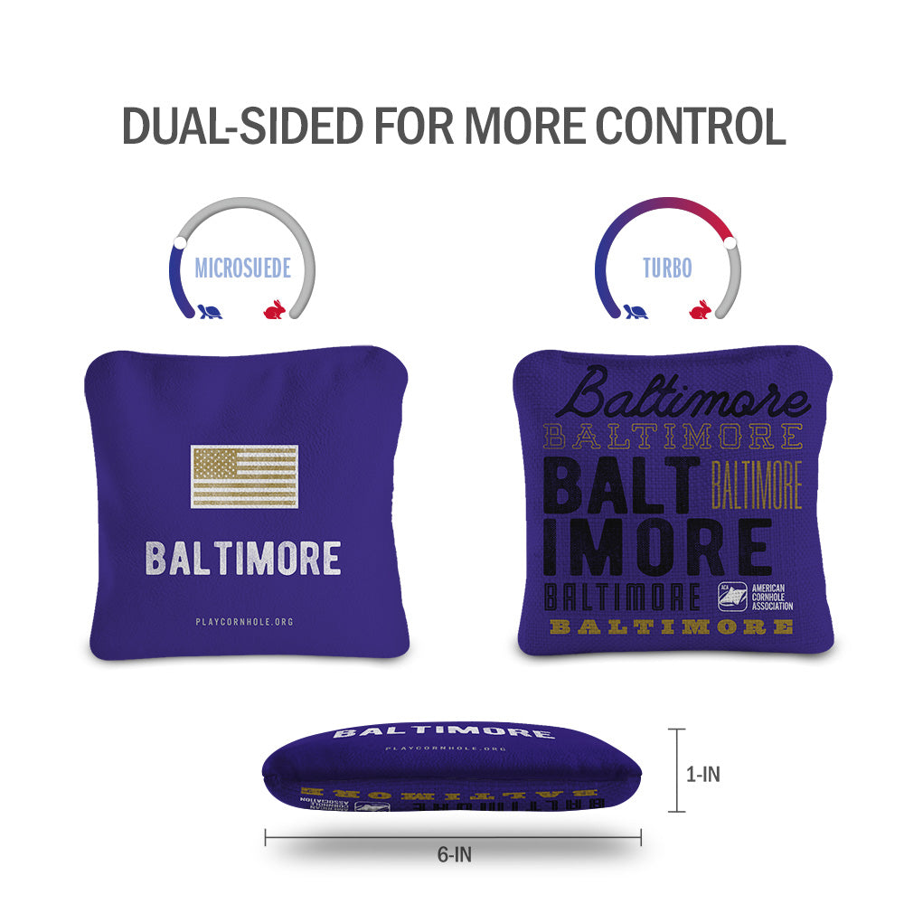 Baltimore Football Vintage Gameday Synergy Pro Cornhole Bags