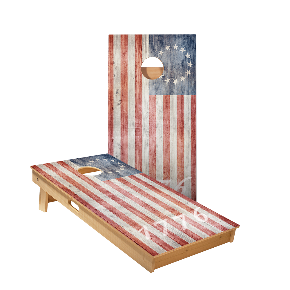 1776 American Flag Star Cornhole Boards