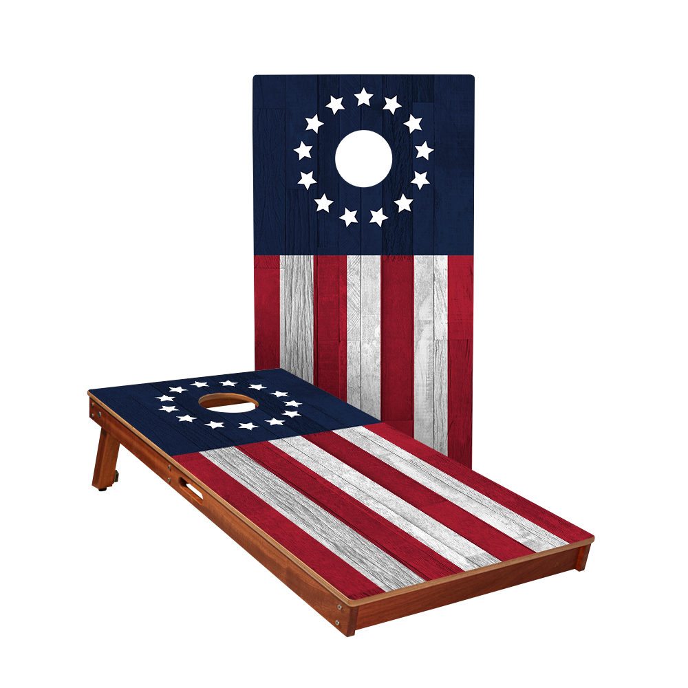 Betsy Ross Flag Sig Pro Cornhole Boards