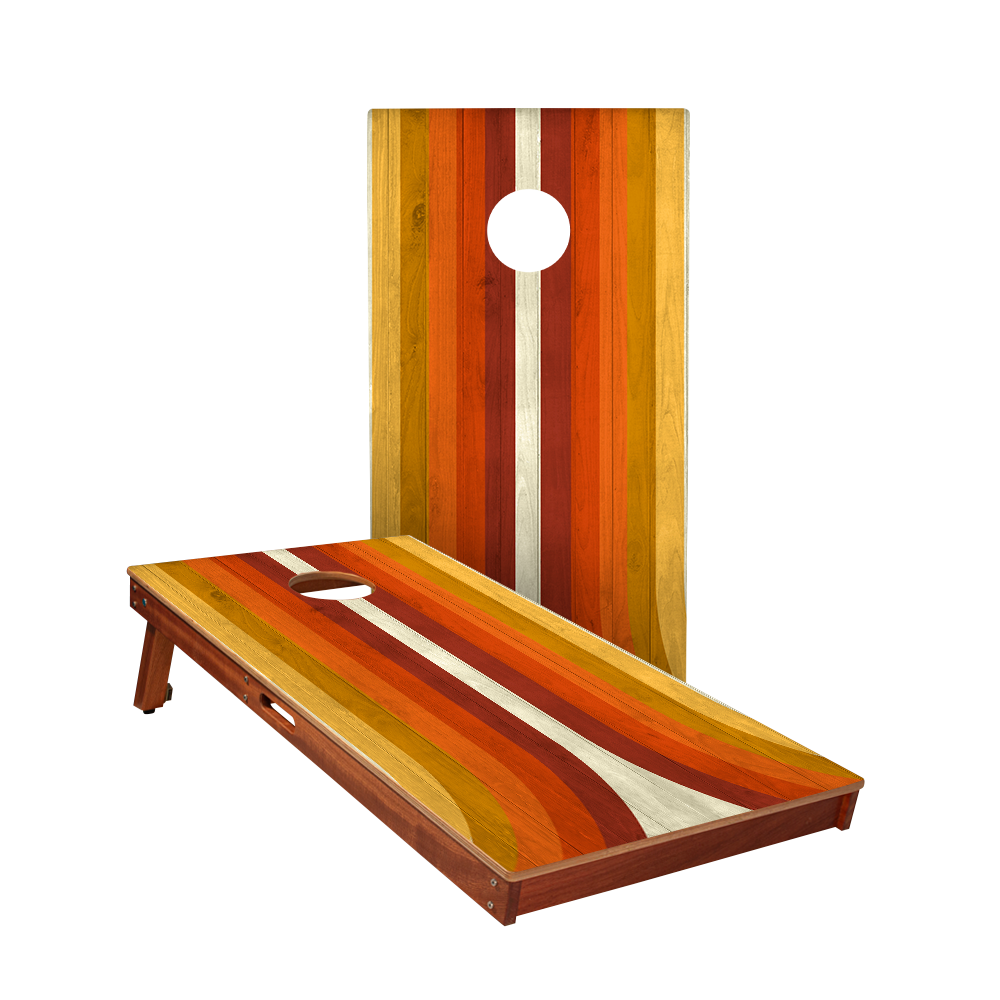 Retro Orange Curved Sig Pro Cornhole Boards