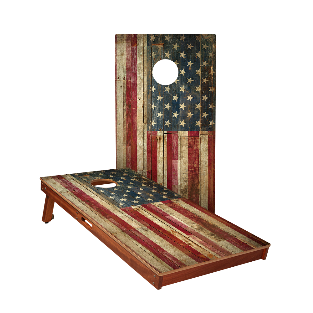 Rustic United States Flag Sig Pro Cornhole Boards