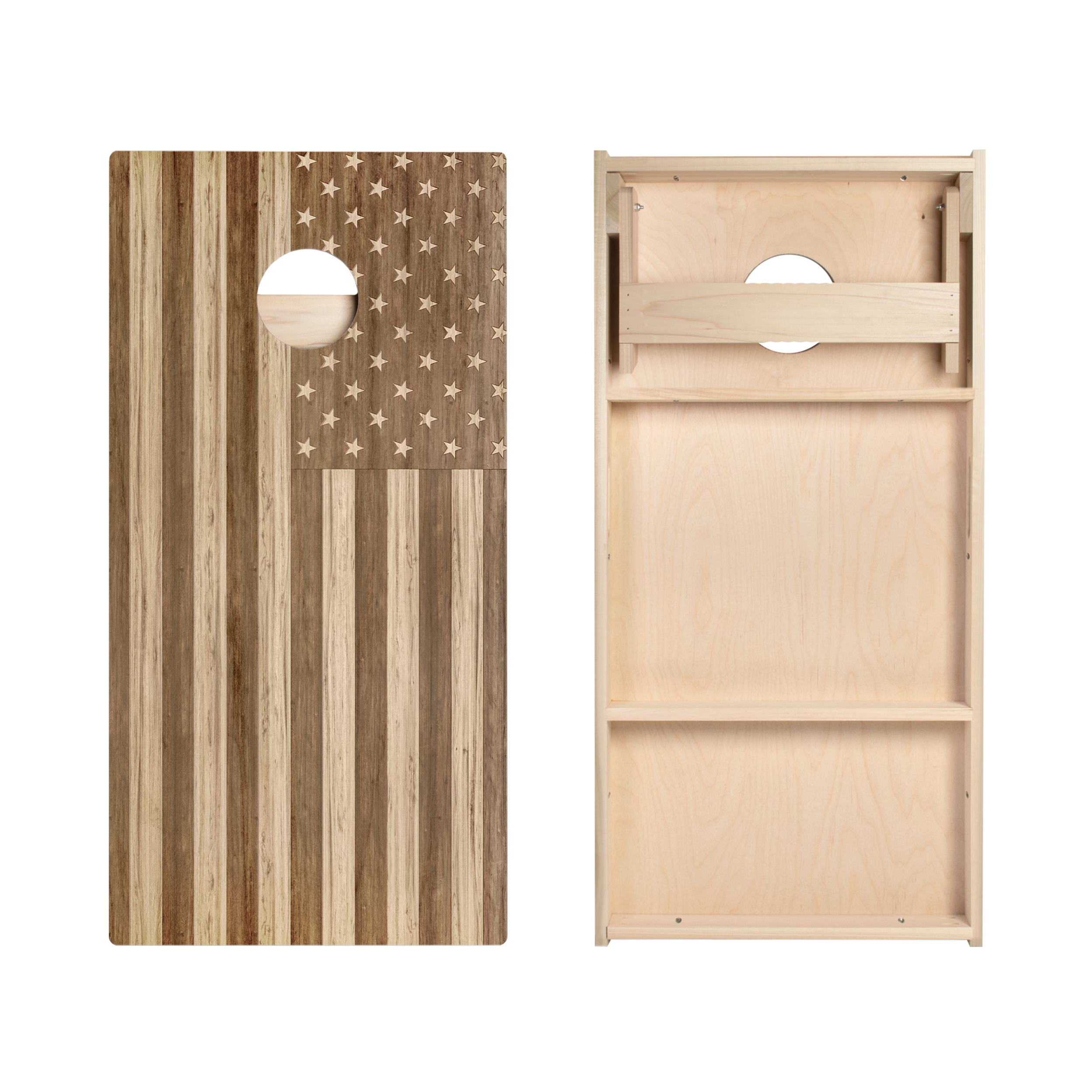 Wood American Flag Star Cornhole Boards