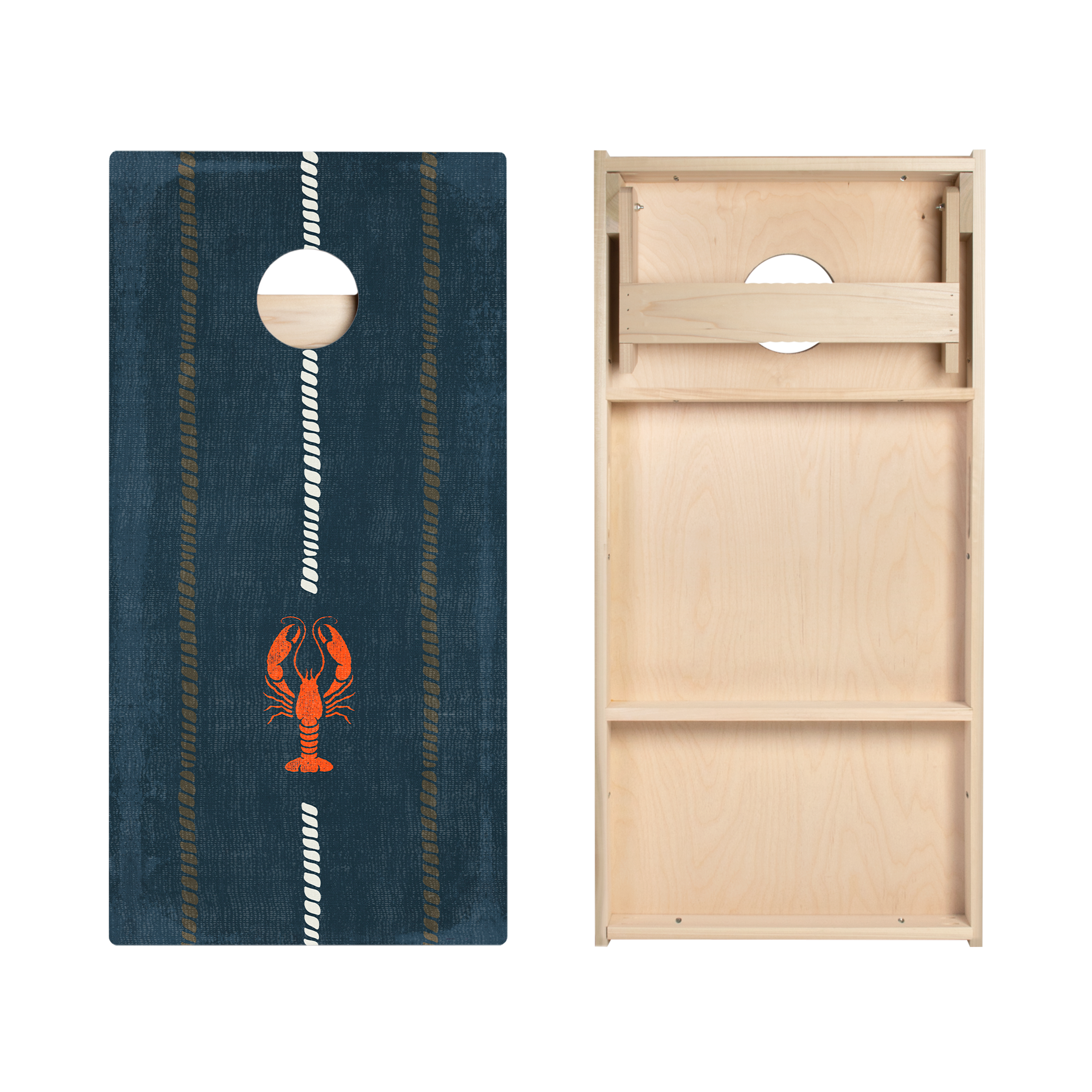 Coastal Lobster Lines Star Cornhole Boards