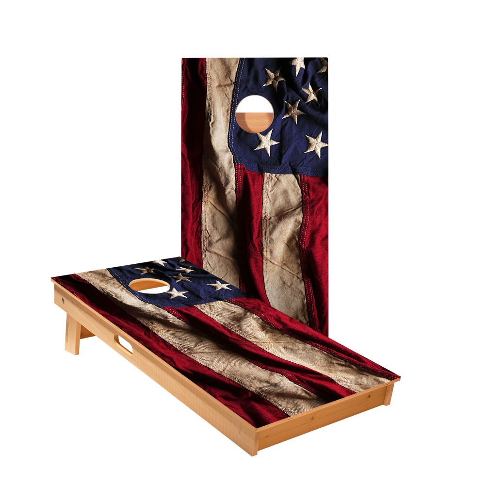 American Flag Cloth Star Cornhole Boards