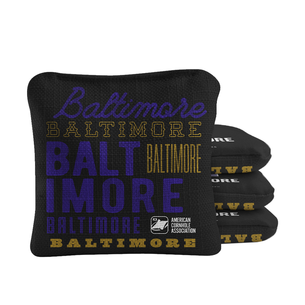 Baltimore Football Vintage Gameday Synergy Pro Cornhole Bags