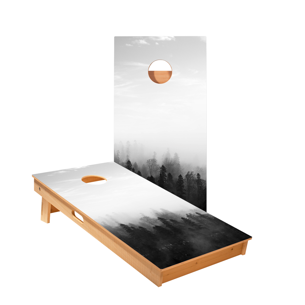 Black And White Forest Star Cornhole Boards