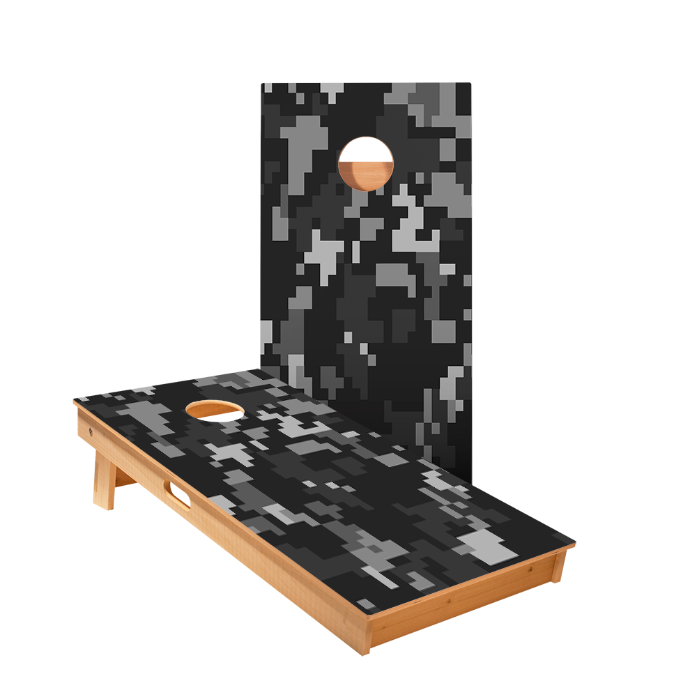 Black Digital Camo Star Cornhole Boards