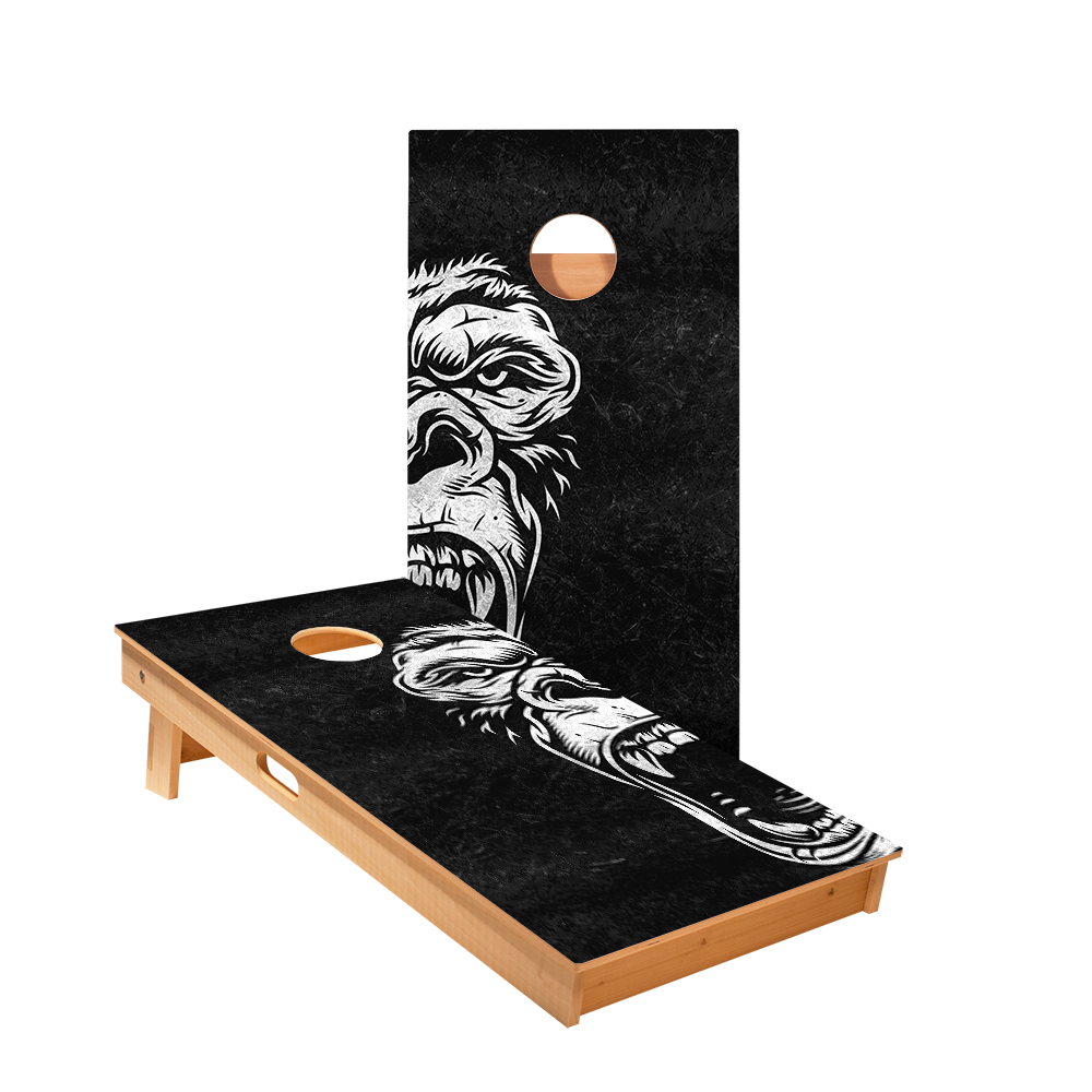 Black And White Gorilla Star Cornhole Boards