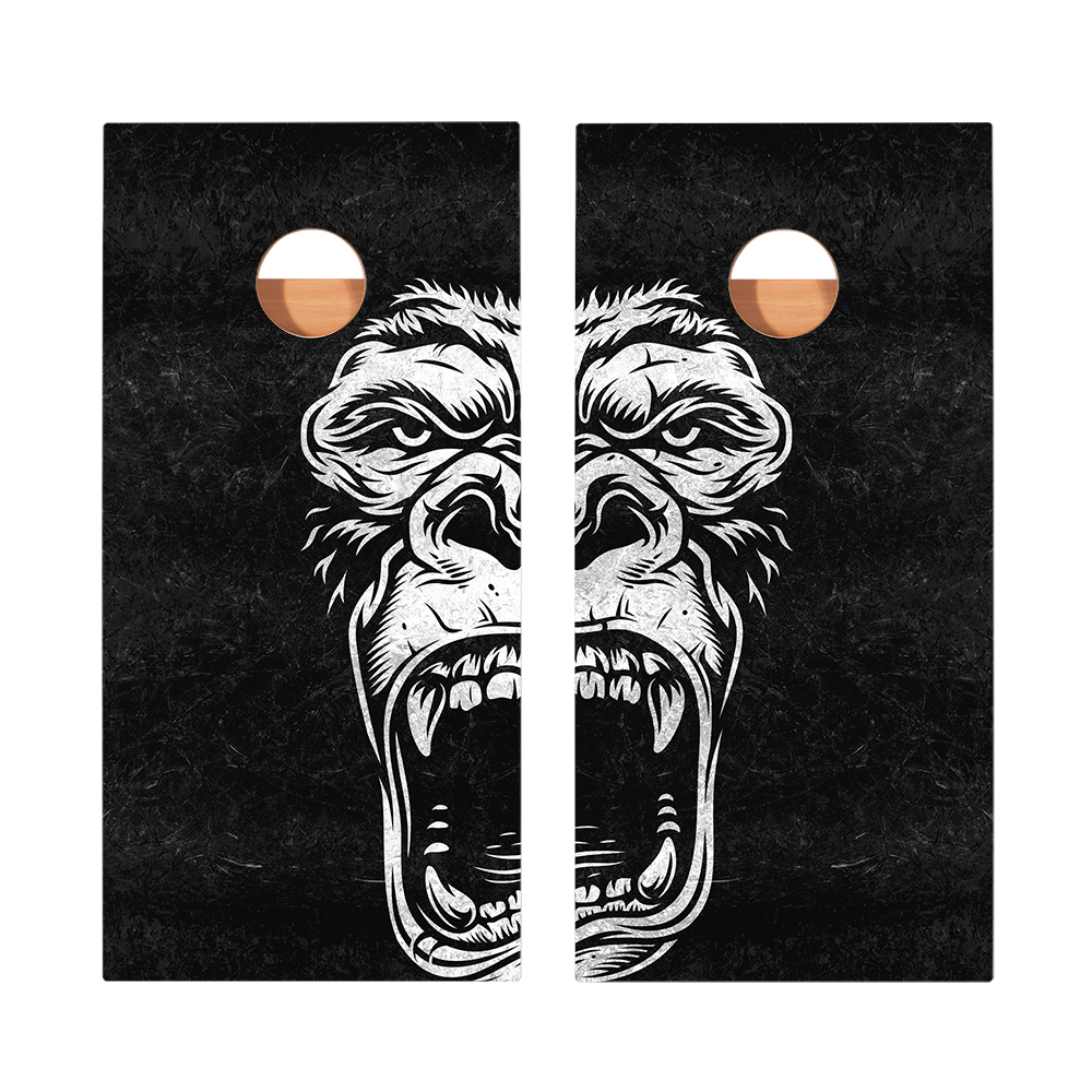 Black And White Gorilla Star Cornhole Boards