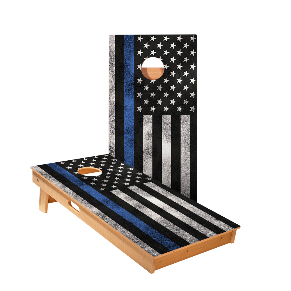 Thin Blue Line Star Cornhole Boards