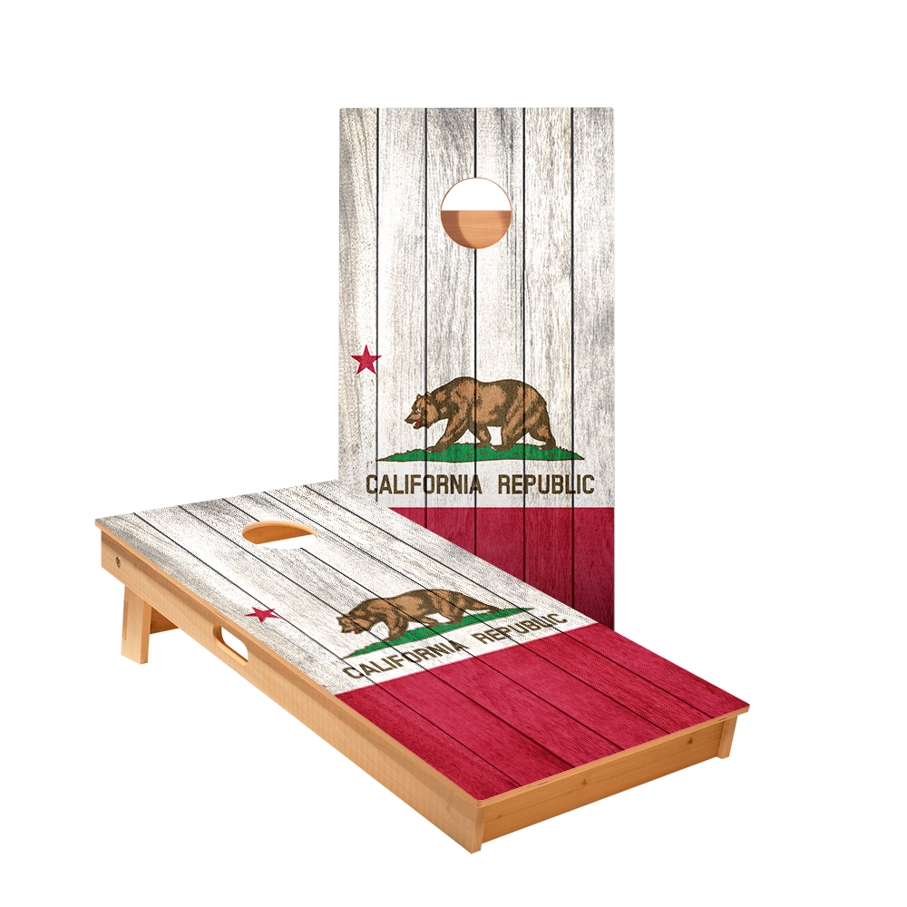 California Bear Flag Star Cornhole Boards