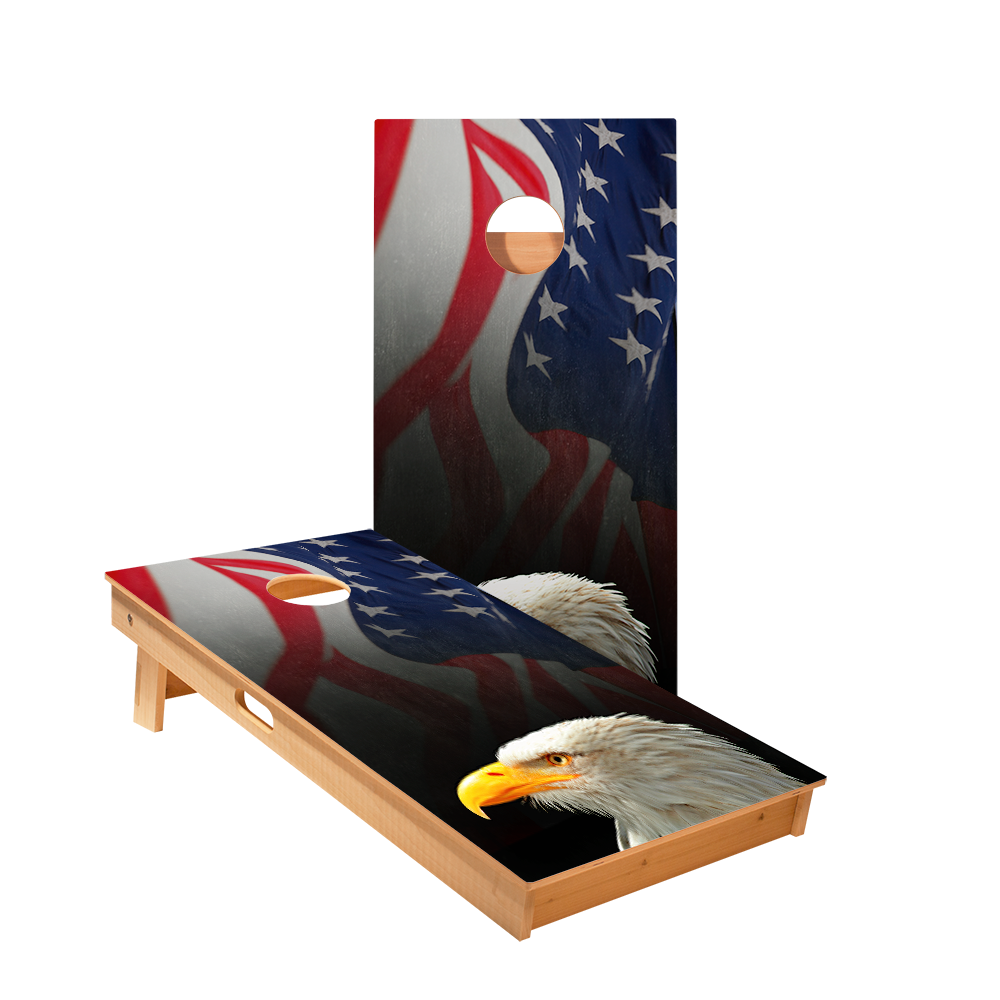 Cloth American Flag With Eagle Star Cornhole Boards